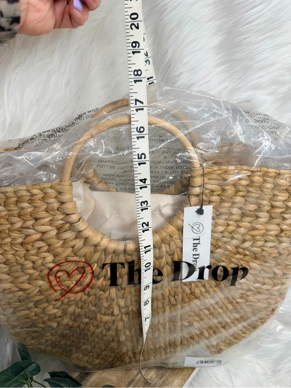 NWT- The Drop Jileen Top Handle Straw Bag
